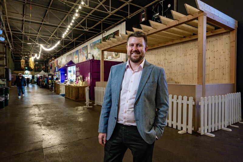 Founder Steve Guiney at the soon-to-open no alcohol bar Saoire in Cork’s Marina Market, ahead of the Jazz Weekend launch. Picture Chani Anderson.