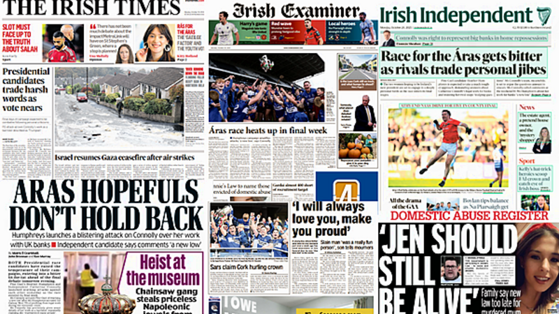 What the papers say: Monday's front pages What the papers say: Monday's front pages