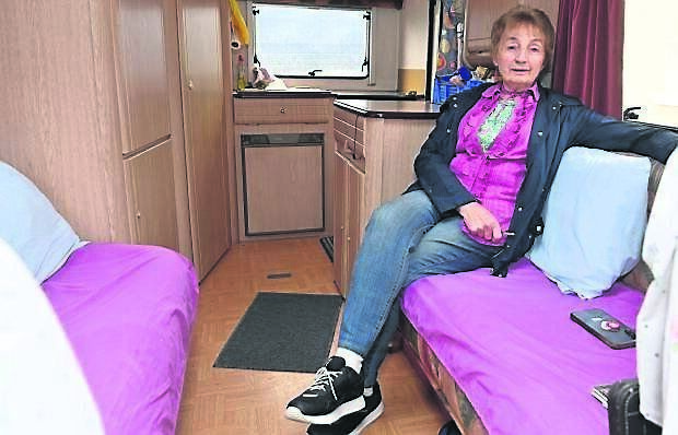Annette inside her camper van. Picture: Dan Linehan. 