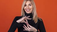 Deaf woman using sign language