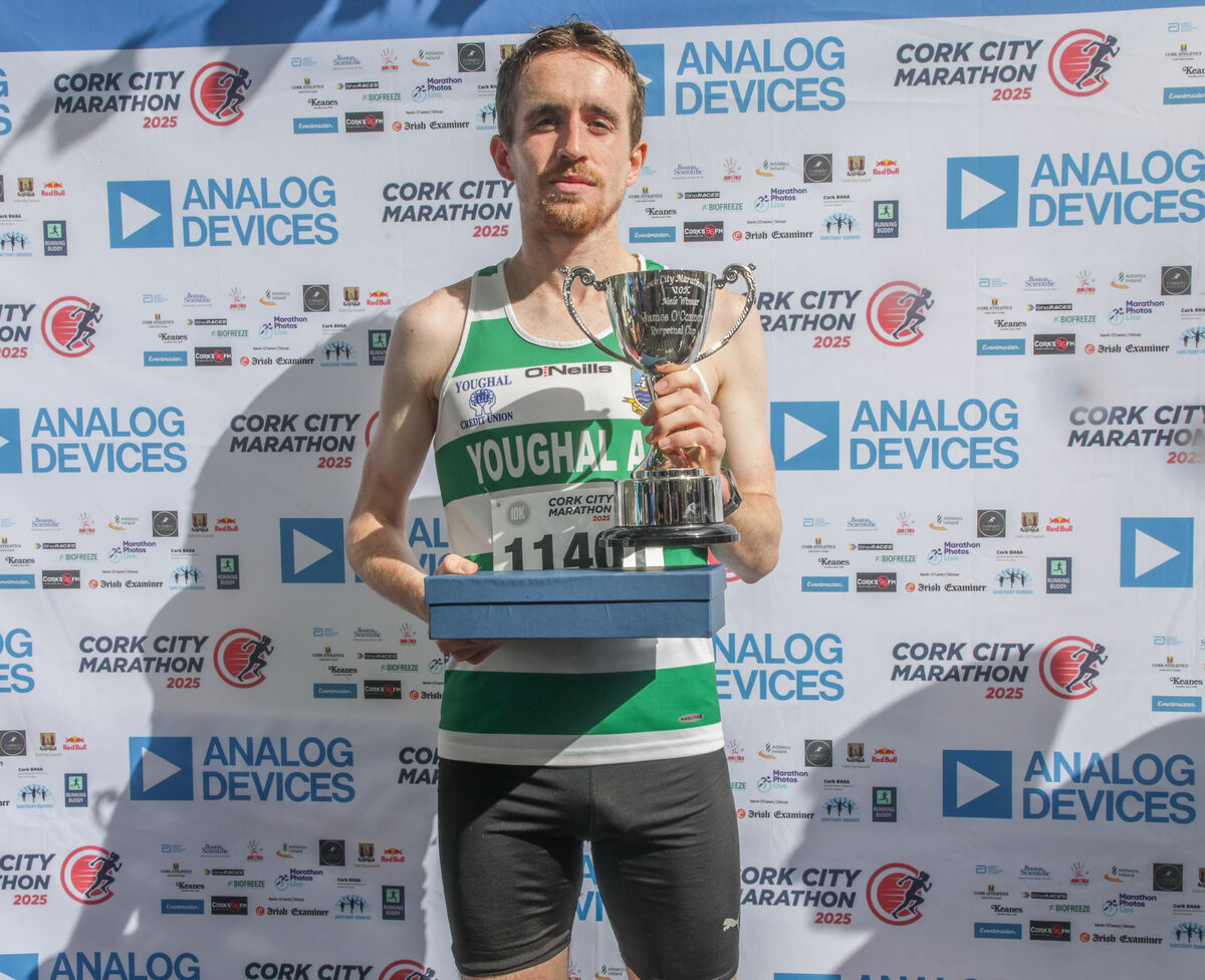 Fearghal Curtin who won the men's 10K race as part of the Cork City Marathon in Cork City. - Picture: David Creedon