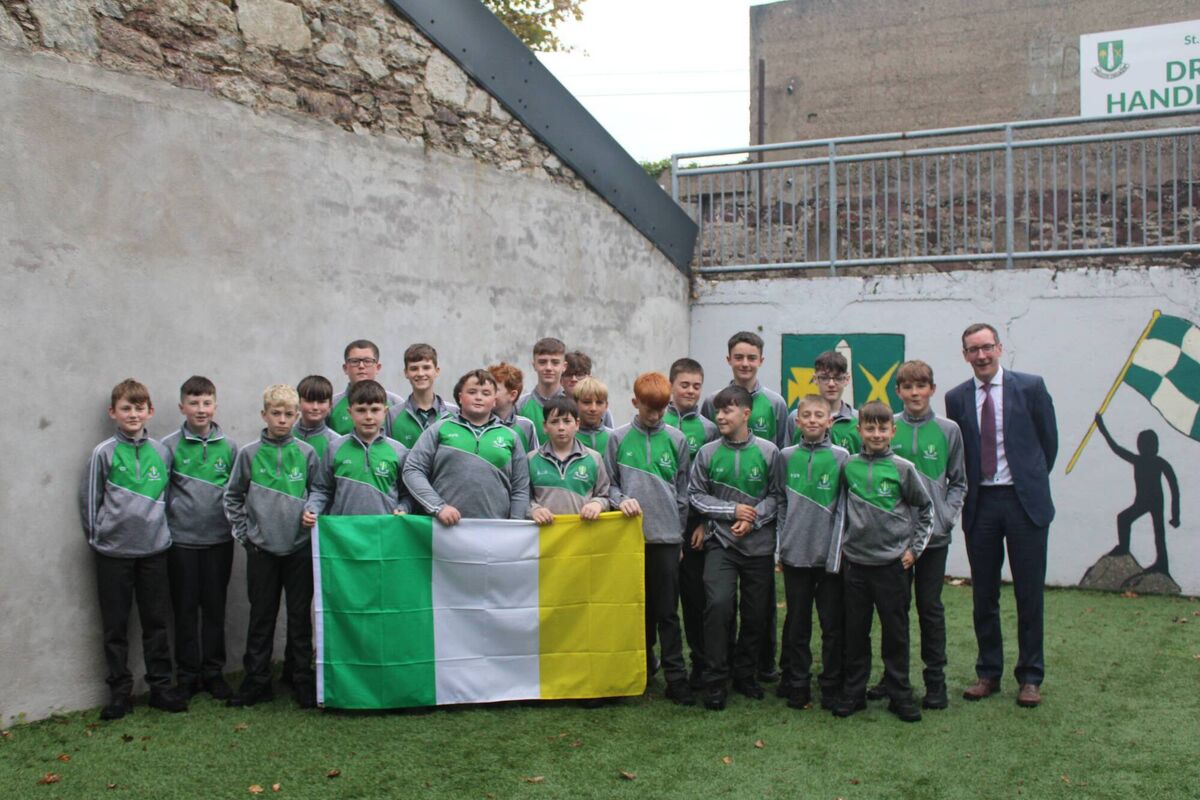 A group of Bride Rovers students from St Colman's College, with school deputy principal and club chairperson Pa O'Driscoll. Picture: Rio Horgan