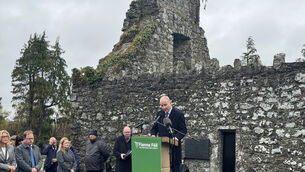 <p>Taoiseach Micheal Martin, speaks at the Annual Fianna Fáil Wolfe Tone Commemoration in Bodenstown, Co Kildare. Picture: Clive Gee</p>
