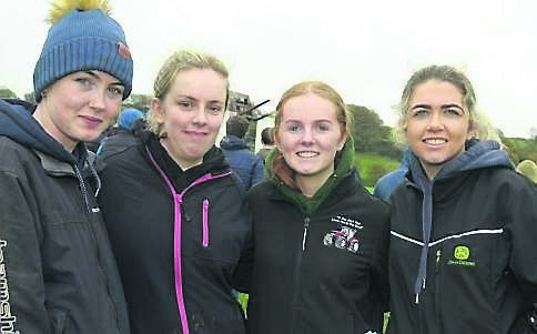 At a Teagasc/Dairygold Steps to Success Joint programme farm walk on the farm of Raymond Goggin, Bandon, were: Harriet Scott, Ovens, Abigail Shorten, Enniskeane, Emma Dennehy, Glanmire, and Sinead Crowley, Carrigtwohill. 	Picture: Denis Boyle
                    