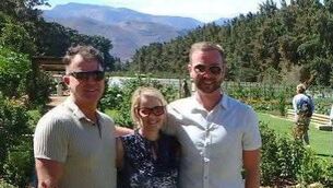 <p class="contextmenu internal_Caption">Aisling Foley with Cork friends visiting the vineyards of Cape Town</p>