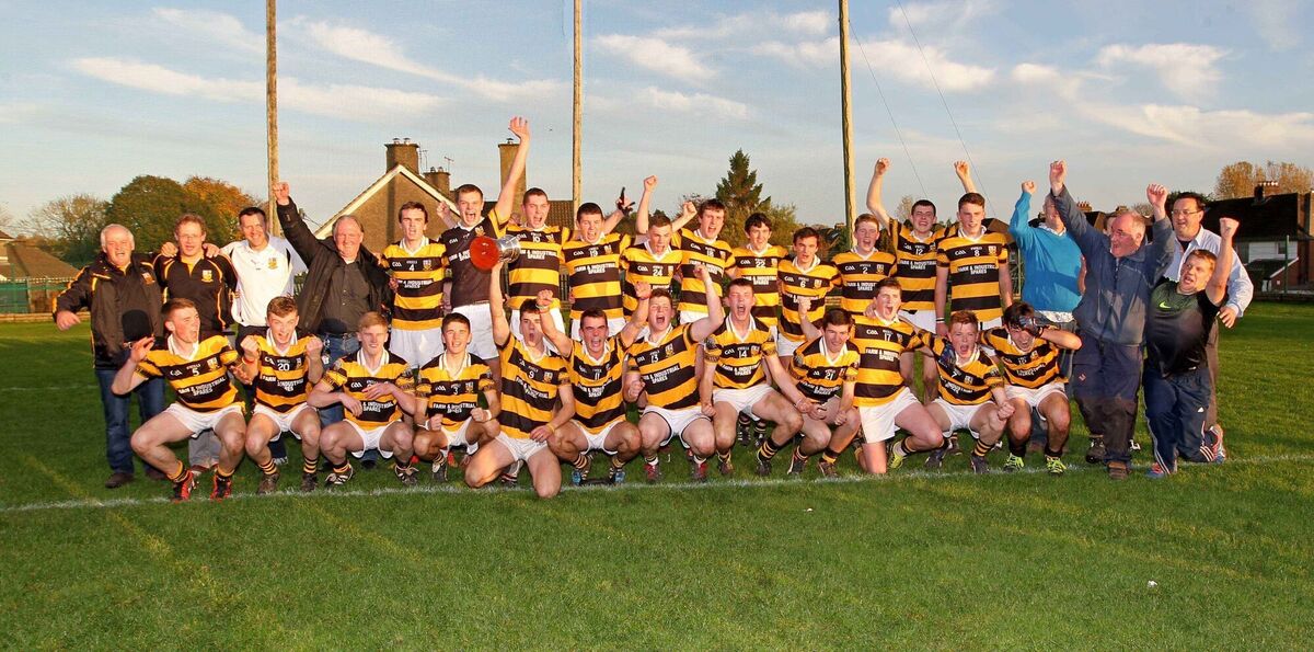 Buttevant celebrate after the win against Macroom in the Minor A FC final in 2015. Picture: Jim Coughlan