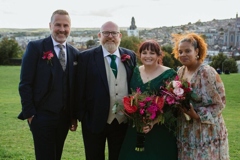 Nancy and Paul with the man and maid of honour; John Sych of Traverse City, Michigan and Jessica Reinhardt of Frankfurt, Germany. Nancy and Paul with the man and maid of honour; John Sych of Traverse City, Michigan and Jessica Reinhardt of Frankfurt, Germany.