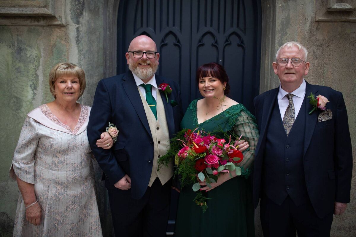 Nancy and Paul with Paul's parents Marion and Tom Burns.  Nancy and Paul with Paul's parents Marion and Tom Burns.