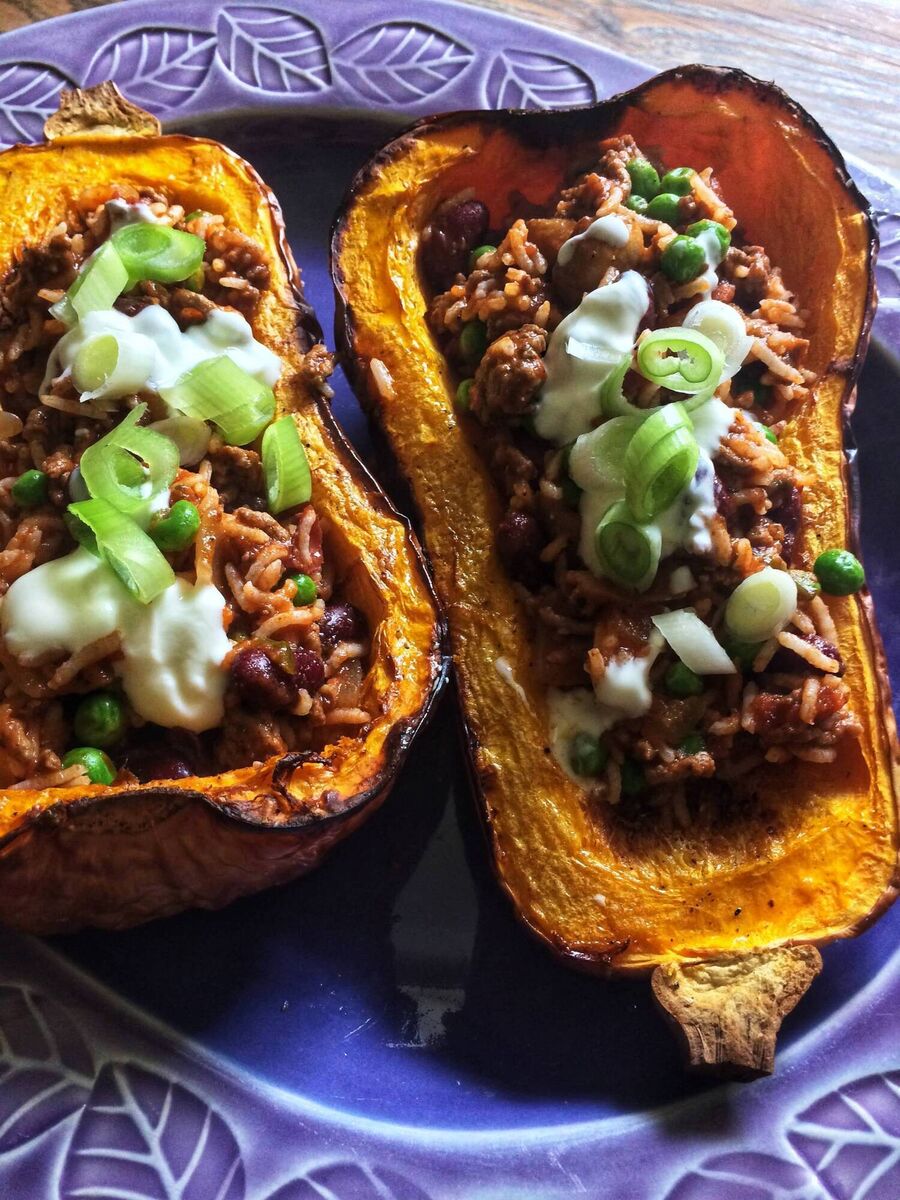 Di's chilli stuffed butternut squash
