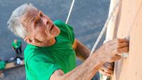 Aged Person Practicing Extreme Sport