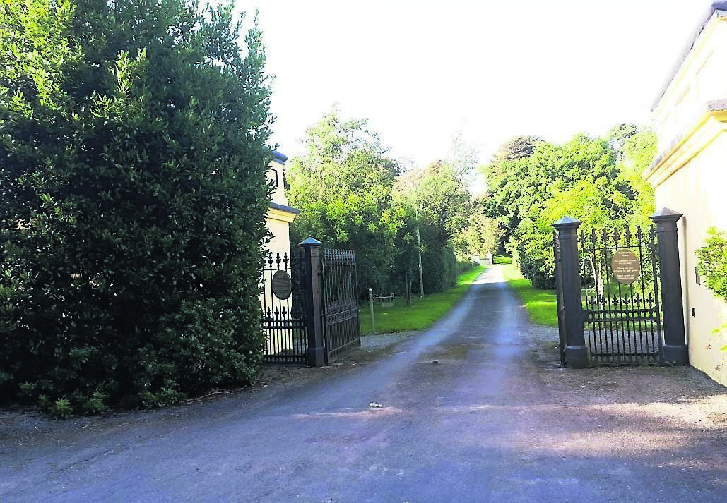 The entrance to Ballynatray House with the lodges either side of the gate. Mike Hackett used to cycle down here at night in the pitch black to deliver telegrams as a boy