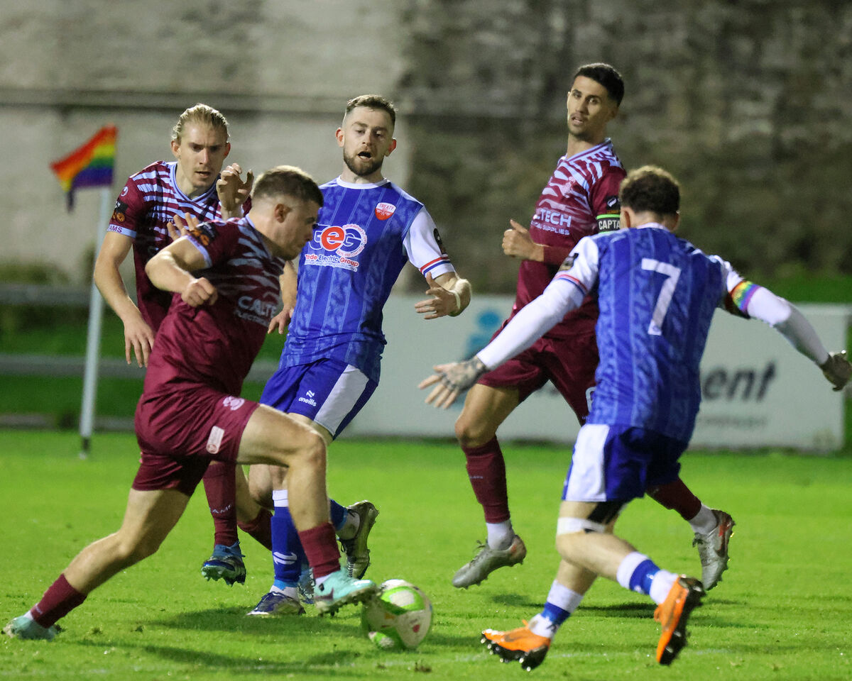 Cobh Ramblers' Niall O'Keeffe on the attack against Treaty United. Picture: Brendan Gleeson Cobh Ramblers' Niall O'Keeffe on the attack against Treaty United. Picture: Brendan Gleeson