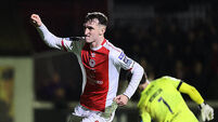 Inpho Mason Melia celebrates scoring a goal 24/10/2025