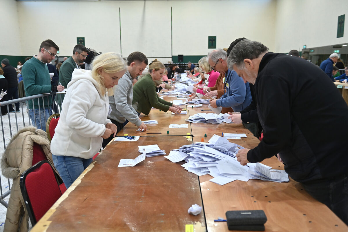 The first ballot boxes are opened at 9am at Nemo Rangers, marking the start of the Presidential Election count. Picture Dan Linehan  The first ballot boxes are opened at 9am at Nemo Rangers, marking the start of the Presidential Election count. Picture Dan Linehan