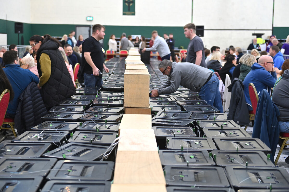 Counting in the Presidential Election begins at Nemo Rangers, Cork, this morning — one of 32 count centres nationwide — as ballot boxes open at 9am. Picture Dan Linehan  Counting in the Presidential Election begins at Nemo Rangers, Cork, this morning — one of 32 count centres nationwide — as ballot boxes open at 9am. Picture Dan Linehan