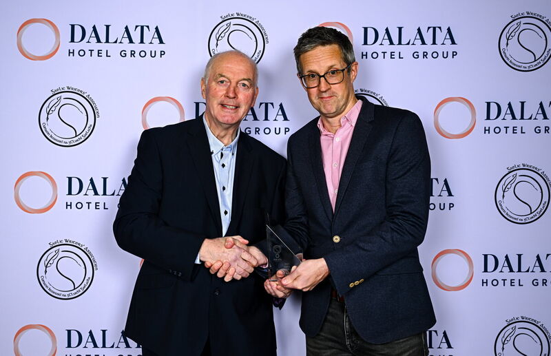 Larry Tompkins of Cork is presented with his Gaelic Football Hall of Fame award by Ronan McCormack, Planning and Sponsorship Manager at Dalata Hotel Group, right, ahead of the Gaelic Writers Association Awards, proudly supported by Dalata Hotel Group at the Clayton Hotel in Ballsbridge, Dublin. Picture: Piaras Ó Mídheach/Sportsfile Larry Tompkins of Cork is presented with his Gaelic Football Hall of Fame award by Ronan McCormack, Planning and Sponsorship Manager at Dalata Hotel Group, right, ahead of the Gaelic Writers Association Awards, proudly supported by Dalata Hotel Group at the Clayton Hotel in Ballsbridge, Dublin. Picture: Piaras Ó Mídheach/Sportsfile
