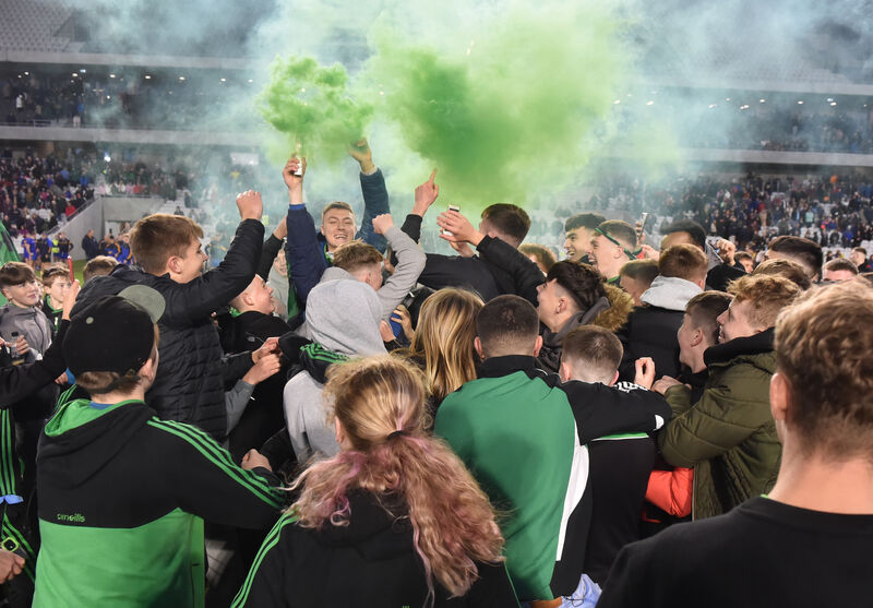 Nemo Rangers supporters celebrate after defeating St Finbarr's three years ago. Picture: Eddie O'Hare Nemo Rangers supporters celebrate after defeating St Finbarr's three years ago. Picture: Eddie O'Hare