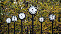 GERMANY-AUTUMN-CLOCK-WEATHER-FEATURE