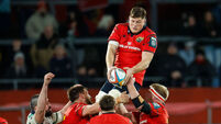Inpho Jack O'Donoghue catches the ball from a lineout 25/10/2025