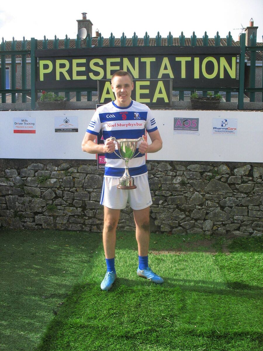 Cian O'Brien, captain of Ballyphehane AOS Security Seandún Junior B Football Champions 2025