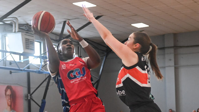 <p> Brunell's Brailyn Jarrell Joseph shoots past Killester's Maeve O Seaghdha during their Women's Super League clash at the Parochial Hall.</p>