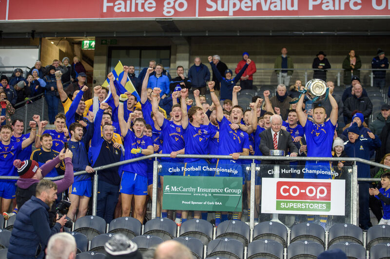 St Finbarr's captain Steven Sherlock holding the trophy aloft. Picture: Dan Linehan  St Finbarr's captain Steven Sherlock holding the trophy aloft. Picture: Dan Linehan