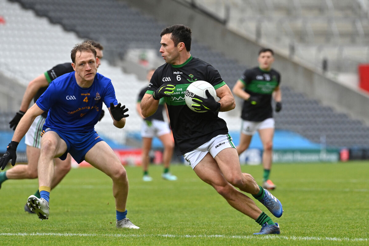  Stephen Cronin, Nemo Rangers, looking to go past Sam Ryan, St Finbarr's. Picture: Dan Linehan
