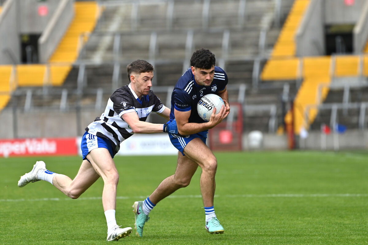 Michael Mahoney of Knocknagree tries to get away from Cill na Martra's Eoin Ó Conaill. Picture: Dan Linehan Michael Mahoney of Knocknagree tries to get away from Cill na Martra's Eoin Ó Conaill. Picture: Dan Linehan
