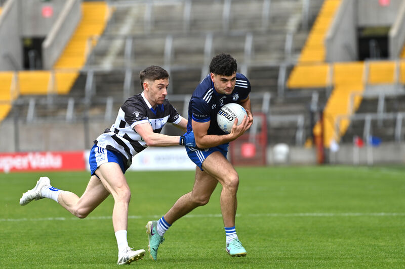 Michael Mahoney of Knocknagree tries to get away from Cill na Martra's Eoin Ó Conaill. Picture: Dan Linehan Michael Mahoney of Knocknagree tries to get away from Cill na Martra's Eoin Ó Conaill. Picture: Dan Linehan