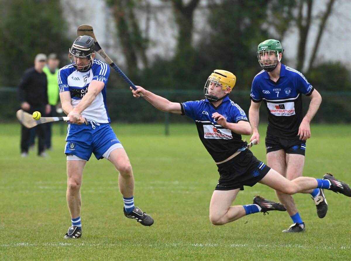 Belgooly's Barry Dwyer shoots from Kinsale's David O'Leary. Picture: Eddie O'Hare