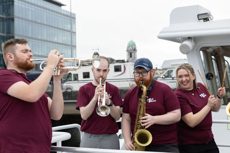 TBL8 Brass performing onboard Cork Harbour Cruises during the Guinness Cork Jazz Festival.  TBL8 Brass performing onboard Cork Harbour Cruises during the Guinness Cork Jazz Festival.