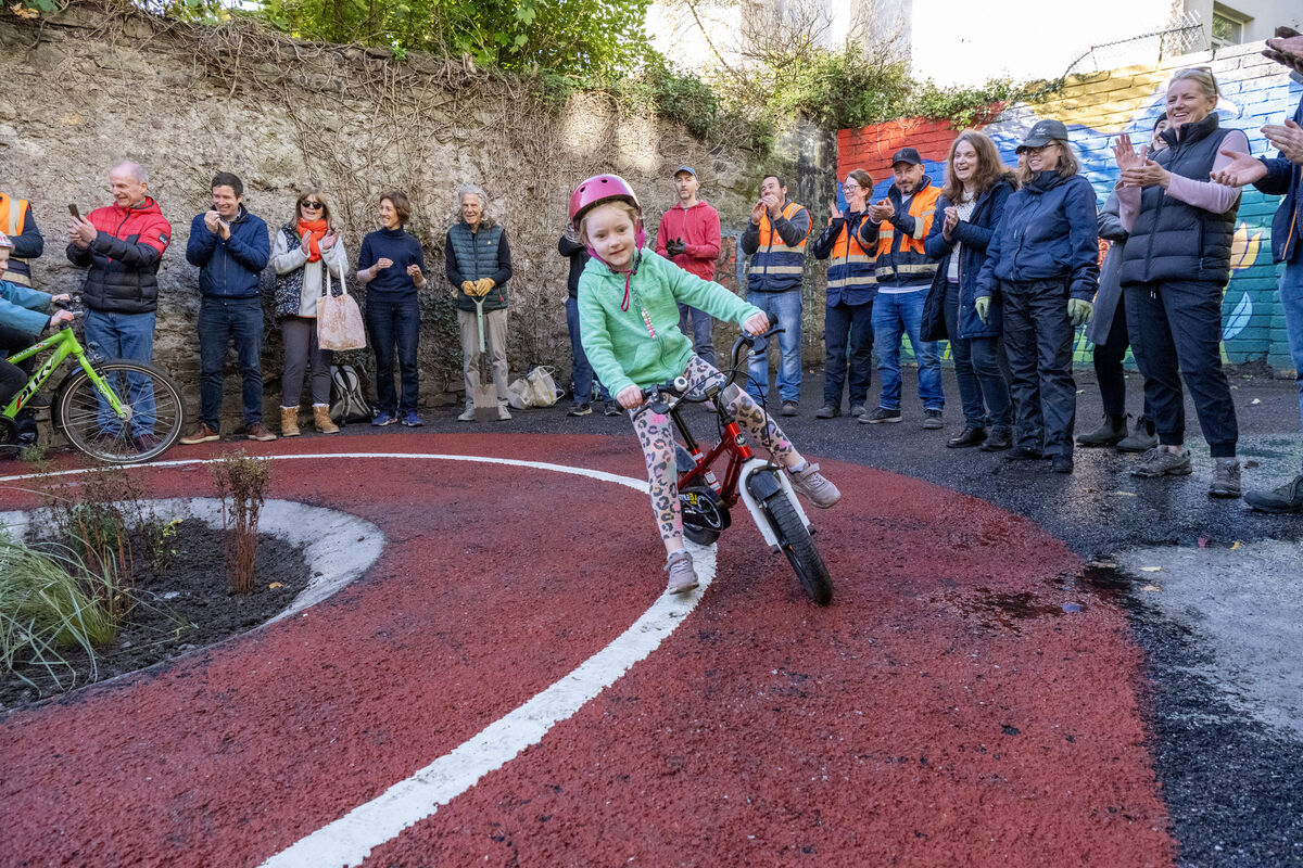 Faye Baldwin trying out the new cycle track at Railway Park. Pic: Brian Lougheed Faye Baldwin trying out the new cycle track at Railway Park. Pic: Brian Lougheed
