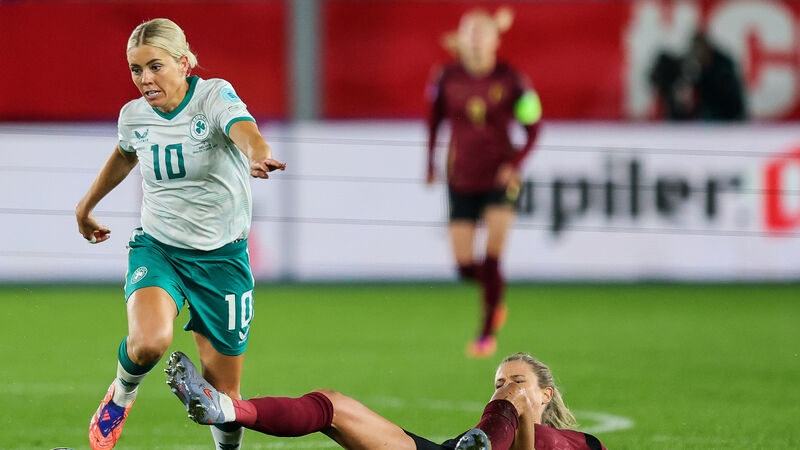 Abbie Larkin seals promotion for the Republic of Ireland with a 90th minute goal against Belgium
