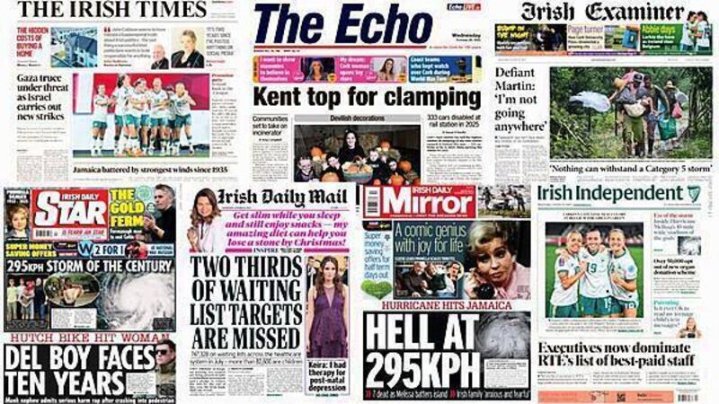 What the papers say: Wednesday's front pages What the papers say: Wednesday's front pages