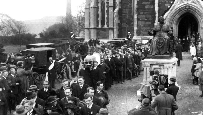 Terence MacSwiney's coffin leaving the North Cathedral in October 1920. Picture: Mercier Archives Terence MacSwiney's coffin leaving the North Cathedral in October 1920. Picture: Mercier Archives