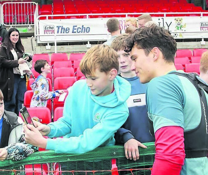 City player Benny Couto has a selfie taken with Noah Kingston at an open training session ahead of the FAI Cup Final with Cork City FC Turners Cross, Cork. Picture: David Creedon City player Benny Couto has a selfie taken with Noah Kingston at an open training session ahead of the FAI Cup Final with Cork City FC Turners Cross, Cork. Picture: David Creedon