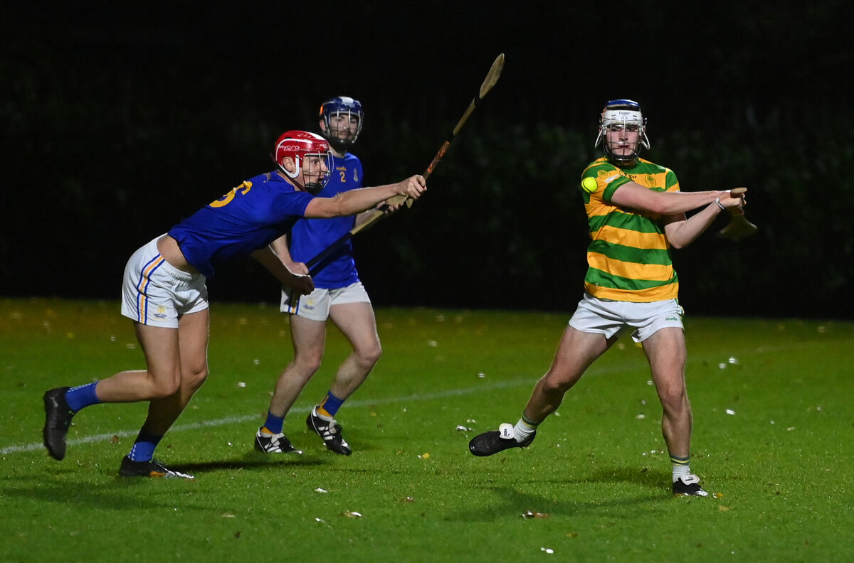Eoin Coughlan, Blackrock gets in a shot on goal despite the attending of Thomas Egan, St Finbarr's in the Seandún Pharmacare City Division U21 A Hurling Championship semi-final match at Church Road, Cork. Picture Dan Linehan  Eoin Coughlan, Blackrock gets in a shot on goal despite the attending of Thomas Egan, St Finbarr's in the Seandún Pharmacare City Division U21 A Hurling Championship semi-final match at Church Road, Cork. Picture Dan Linehan