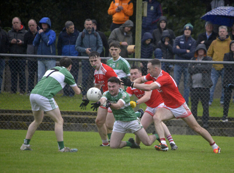 Aghabullogue and Iveleary players fight for the ball last season. Picture: Denis Boyle  Aghabullogue and Iveleary players fight for the ball last season. Picture: Denis Boyle