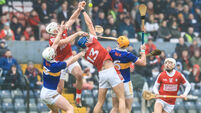 Robbie O'Flynn and Colin Walsh jump with Pauric Campion and Michael Breen 22/1/2023