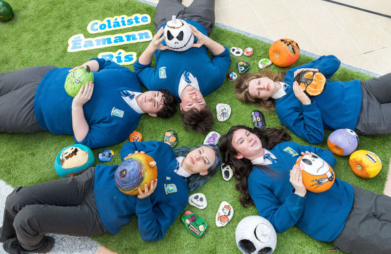 Pupils from Coáiste Éamonn Rís, Deerpark, Olivia Zwolinska, Christopher Sugrue, Emmet O'Callaghan, Alicja Madej and Luke Chapman with their Pumpkins that they decorated for Halloween. Pupils from Coáiste Éamonn Rís, Deerpark, Olivia Zwolinska, Christopher Sugrue, Emmet O'Callaghan, Alicja Madej and Luke Chapman with their Pumpkins that they decorated for Halloween.