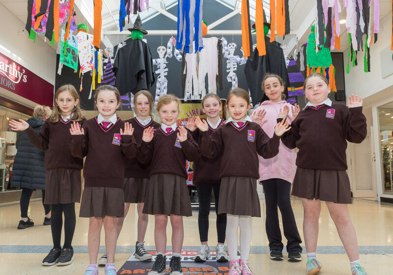 Pupils from Scoil Bhríde, Crosshaven, Maya Noonan, Haley O'Brien, Dafne O'Leary,Sienna O'Donovan Lynn Nolan, Emily Moreland, Isabelle Dooley and Abbie Fitzgibbon with their Halloween decorations. Pupils from Scoil Bhríde, Crosshaven, Maya Noonan, Haley O'Brien, Dafne O'Leary,Sienna O'Donovan Lynn Nolan, Emily Moreland, Isabelle Dooley and Abbie Fitzgibbon with their Halloween decorations.