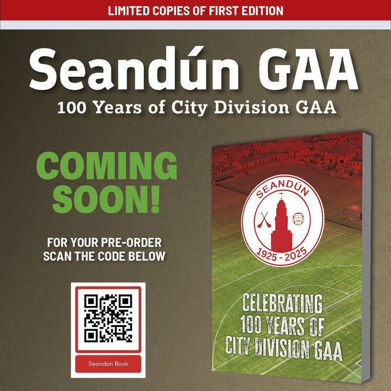 The updated book marking 100 years of Seandún GAA is due to be launched in the coming weeks. You can preorder by scanning the barcode in this picture. The updated book marking 100 years of Seandún GAA is due to be launched in the coming weeks. You can preorder by scanning the barcode in this picture.