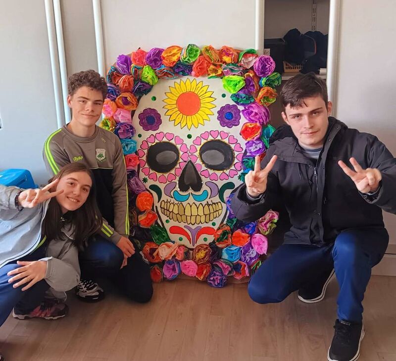 Students of St Mary’s School,  Rochestown,  with their Dia de las Muertes-inspired work. Students of St Mary’s School,  Rochestown,  with their Dia de las Muertes-inspired work.