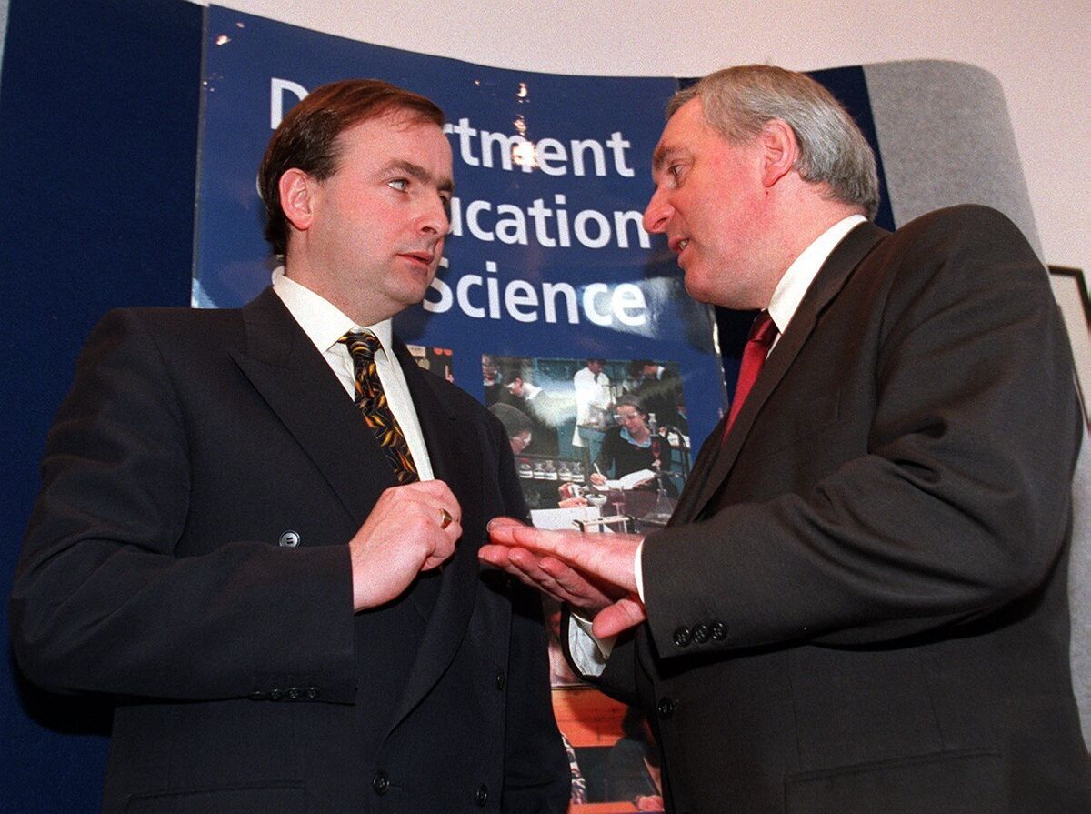 Former Taoiseach Bertie Ahern and then Minister for Education Micheál Martin in Government buildings in September 1999. Former Taoiseach Bertie Ahern and then Minister for Education Micheál Martin in Government buildings in September 1999.