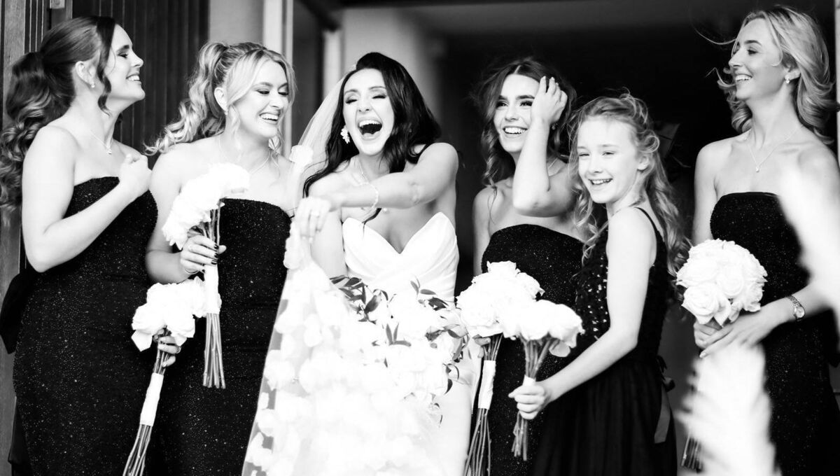 Laura with her bridesmaids. “If Carlsberg made bridesmaids, I had them,” said Laura. Laura with her bridesmaids. “If Carlsberg made bridesmaids, I had them,” said Laura.