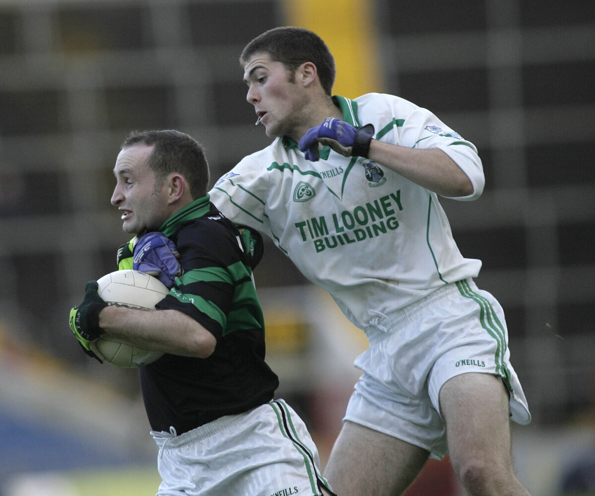 Ilen Rovers' Conor O'Driscoll challenges Seán O'Brien of Nemo Rangers during the 2007 Evening Echo Cork SFC final. Picture: Inpho/Neil Danton Ilen Rovers' Conor O'Driscoll challenges Seán O'Brien of Nemo Rangers during the 2007 Evening Echo Cork SFC final. Picture: Inpho/Neil Danton