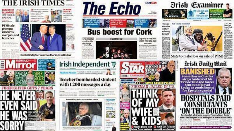 What the papers say: Friday's front pages What the papers say: Friday's front pages