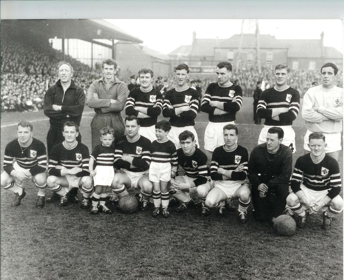Cork Celtic defeated by Shamrock Rovers after a replay in the 1964 FAI Cup final: Back: Seamus Madden (manager), Dan Spillane, Mick Millington, Pat O’Mahony, Donie Leahy, Ray Cowhie, Kevin Blount. Front: Paul O’Donovan, Frankie McCarthy, John Coughlan, Al Casey, Liam O’Flynn, Georgie Lynam, Austin Noonan. Cork Celtic defeated by Shamrock Rovers after a replay in the 1964 FAI Cup final: Back: Seamus Madden (manager), Dan Spillane, Mick Millington, Pat O’Mahony, Donie Leahy, Ray Cowhie, Kevin Blount. Front: Paul O’Donovan, Frankie McCarthy, John Coughlan, Al Casey, Liam O’Flynn, Georgie Lynam, Austin Noonan.