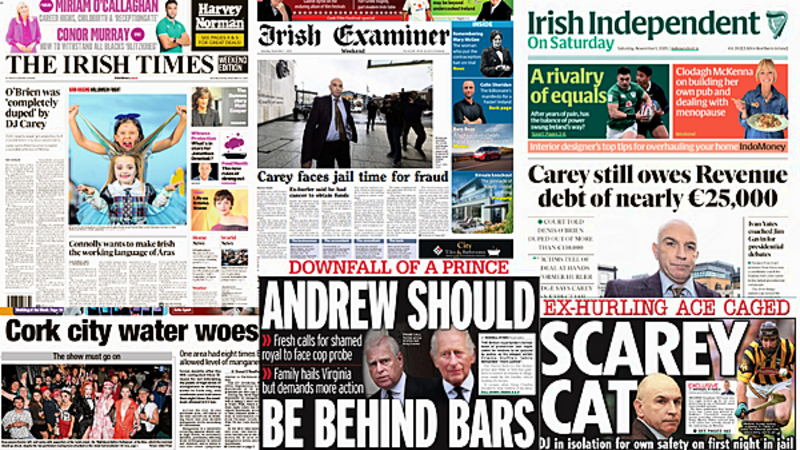 What the papers say: Saturday's front pages What the papers say: Saturday's front pages
