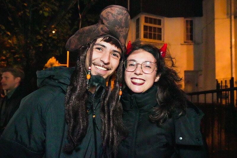 Albert Torres and Andrea Lopera watching the parade. Albert Torres and Andrea Lopera watching the parade.